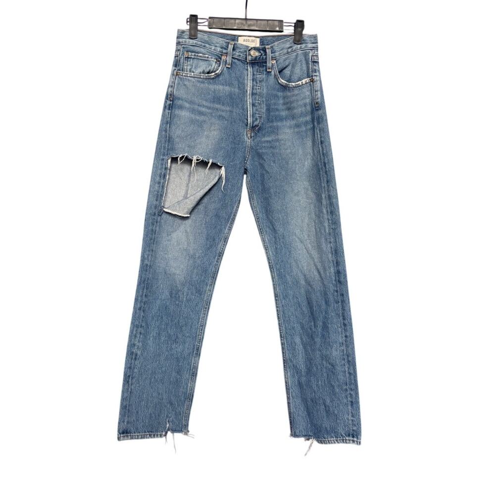 Agolde 90s Jean Mid Rise Loose Fit Distressed Button Fly Denim
